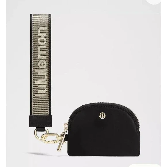 Lululemon Dual Pouch Wristlet Black/Gold NWT - Picture 2 of 6